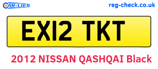 EX12TKT are the vehicle registration plates.