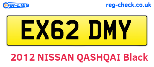 EX62DMY are the vehicle registration plates.