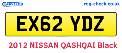 EX62YDZ are the vehicle registration plates.