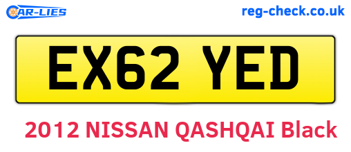 EX62YED are the vehicle registration plates.