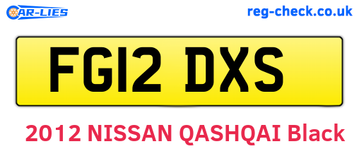 FG12DXS are the vehicle registration plates.