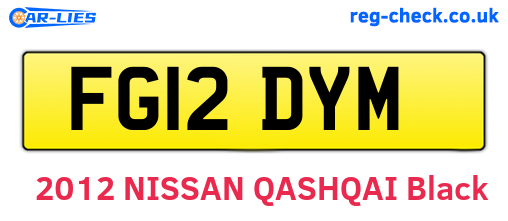 FG12DYM are the vehicle registration plates.