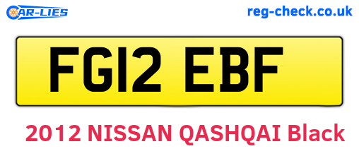 FG12EBF are the vehicle registration plates.