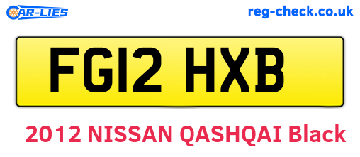 FG12HXB are the vehicle registration plates.