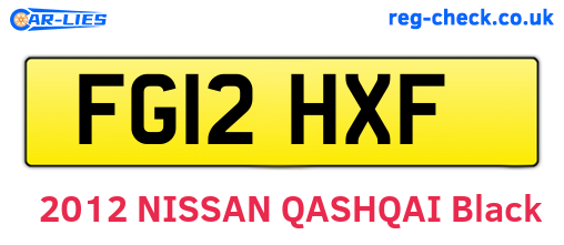 FG12HXF are the vehicle registration plates.