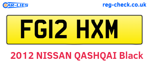 FG12HXM are the vehicle registration plates.