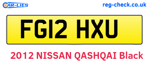 FG12HXU are the vehicle registration plates.