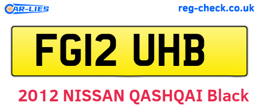 FG12UHB are the vehicle registration plates.