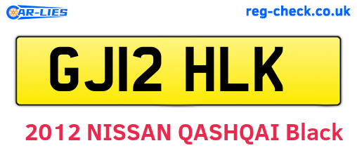 GJ12HLK are the vehicle registration plates.
