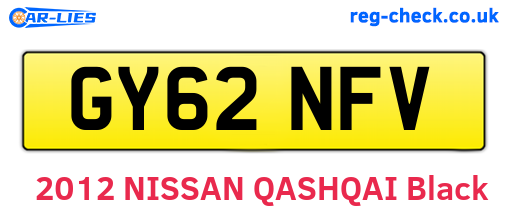 GY62NFV are the vehicle registration plates.