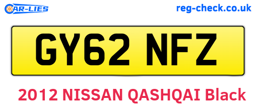 GY62NFZ are the vehicle registration plates.