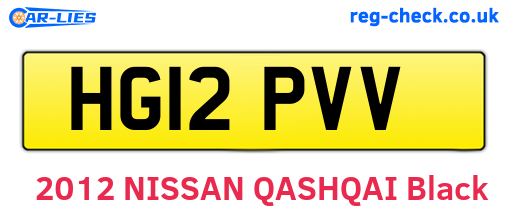 HG12PVV are the vehicle registration plates.