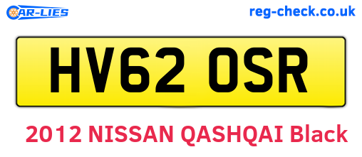 HV62OSR are the vehicle registration plates.