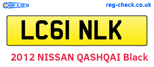 LC61NLK are the vehicle registration plates.