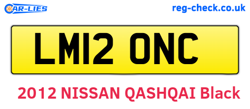 LM12ONC are the vehicle registration plates.
