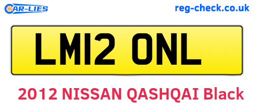 LM12ONL are the vehicle registration plates.