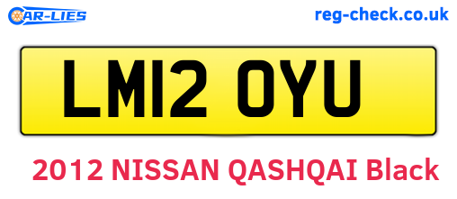 LM12OYU are the vehicle registration plates.