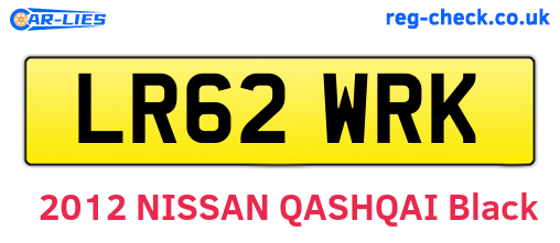 LR62WRK are the vehicle registration plates.