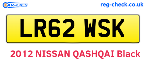 LR62WSK are the vehicle registration plates.
