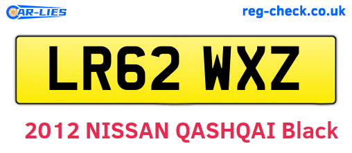 LR62WXZ are the vehicle registration plates.