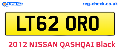 LT62ORO are the vehicle registration plates.
