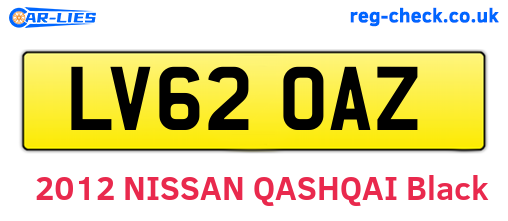 LV62OAZ are the vehicle registration plates.