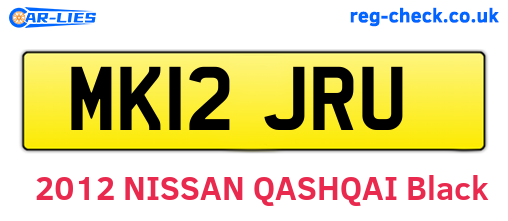 MK12JRU are the vehicle registration plates.