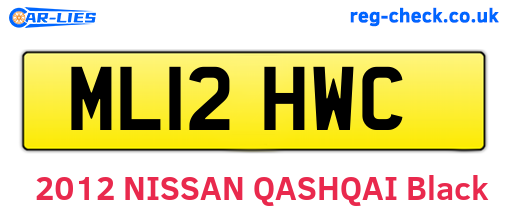 ML12HWC are the vehicle registration plates.