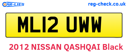 ML12UWW are the vehicle registration plates.