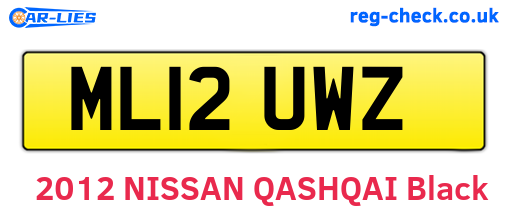 ML12UWZ are the vehicle registration plates.