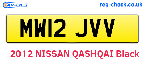 MW12JVV are the vehicle registration plates.