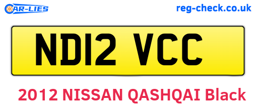 ND12VCC are the vehicle registration plates.