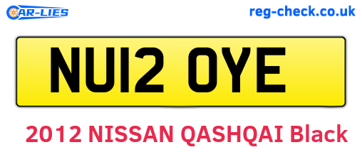 NU12OYE are the vehicle registration plates.