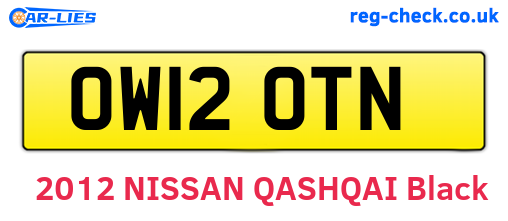 OW12OTN are the vehicle registration plates.
