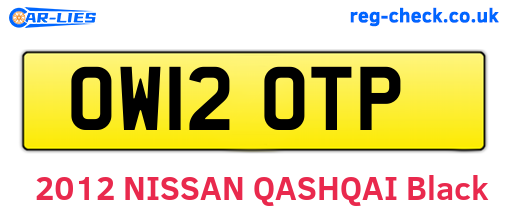 OW12OTP are the vehicle registration plates.