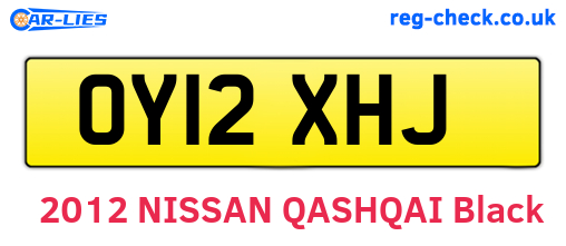 OY12XHJ are the vehicle registration plates.