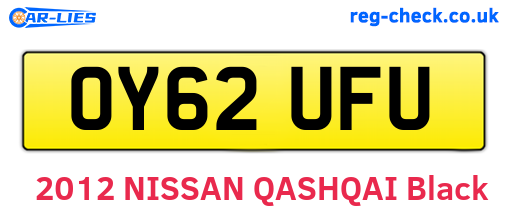 OY62UFU are the vehicle registration plates.
