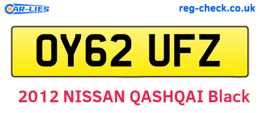 OY62UFZ are the vehicle registration plates.