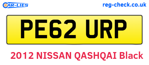PE62URP are the vehicle registration plates.