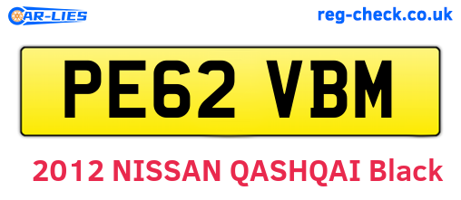 PE62VBM are the vehicle registration plates.