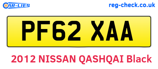 PF62XAA are the vehicle registration plates.