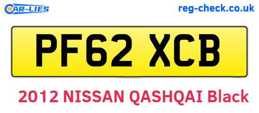 PF62XCB are the vehicle registration plates.