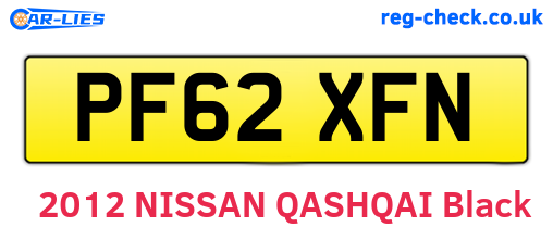 PF62XFN are the vehicle registration plates.