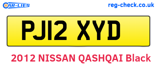 PJ12XYD are the vehicle registration plates.