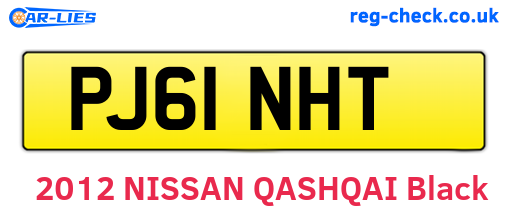 PJ61NHT are the vehicle registration plates.