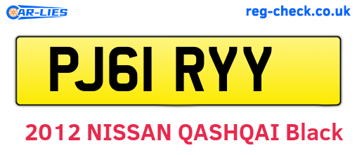 PJ61RYY are the vehicle registration plates.
