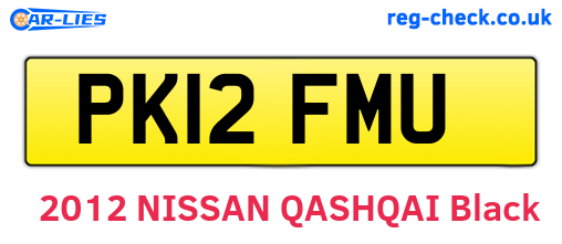 PK12FMU are the vehicle registration plates.