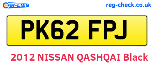 PK62FPJ are the vehicle registration plates.