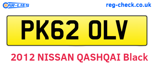 PK62OLV are the vehicle registration plates.
