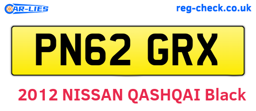 PN62GRX are the vehicle registration plates.
